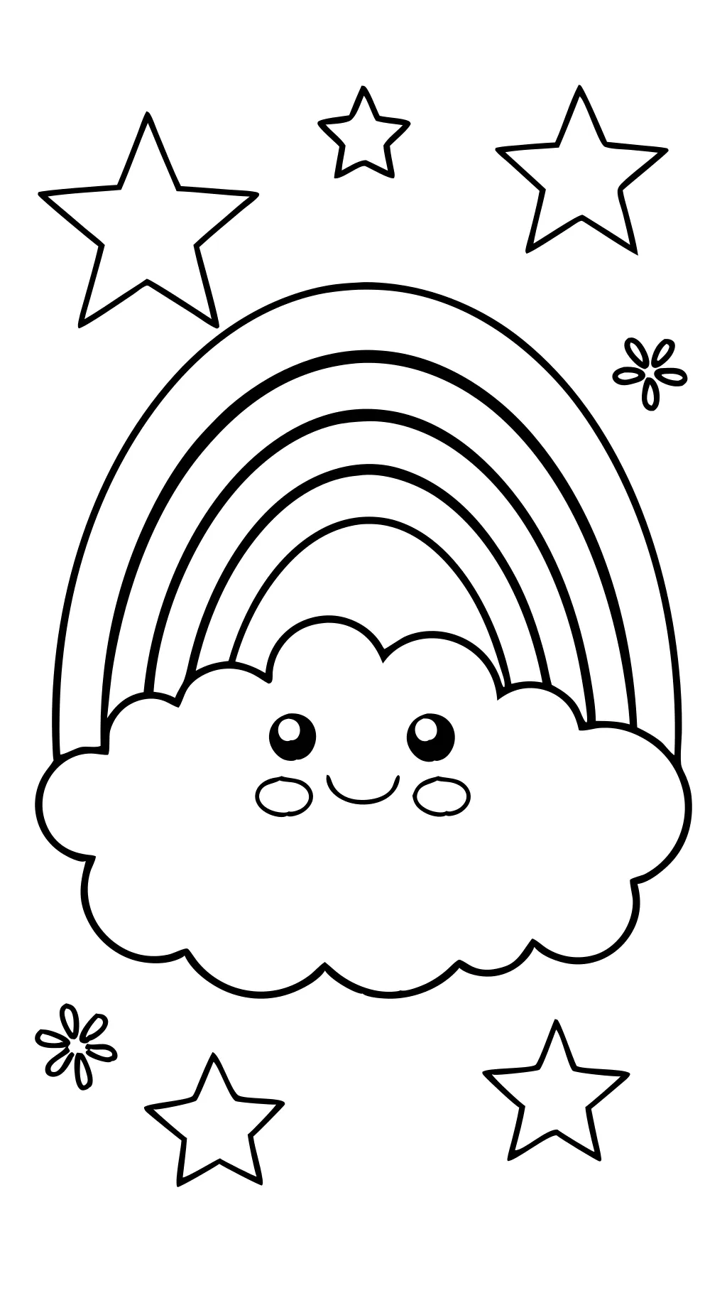 rainbow coloring page free printable